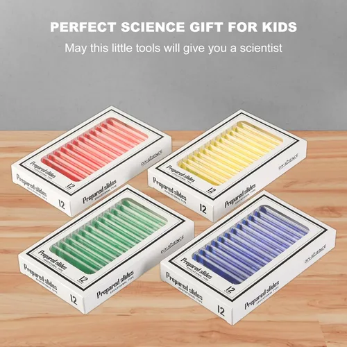 Miniatura 6 de Juego de 48 portaobjetos de microscopio preparados, animales, insectos, plantas, flores, recursos de aprendizaje biológico, especímenes para niños