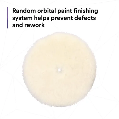 Miniatura 4 de 3M Perfect-It Almohadilla de compuesto orbital aleatorio de lana media, 6"/150 mm, Blanca, 34125, Almohadillas orbitales para compuesto y pulido