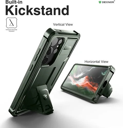 Miniatura 4 de Dexnor Funda de cuerpo completo para Samsung Galaxy S23 Ultra 5G/6.8 pulgadas, marco frontal extra, protección de grado militar, protector
