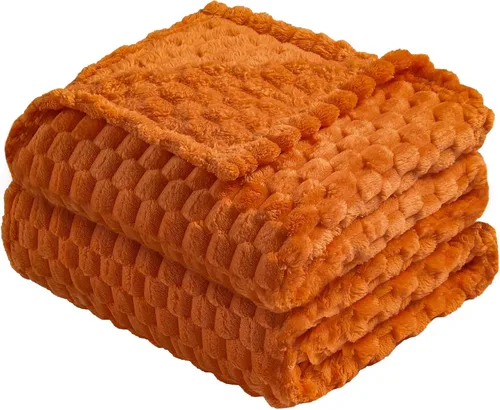 Miniatura 73 de Vessia - Manta de forro polar de franela (50x70 pulgadas), manta 3D de jacquard negra, esponjosa y cálida para sofá, sillón, cama, silla, 300GSM