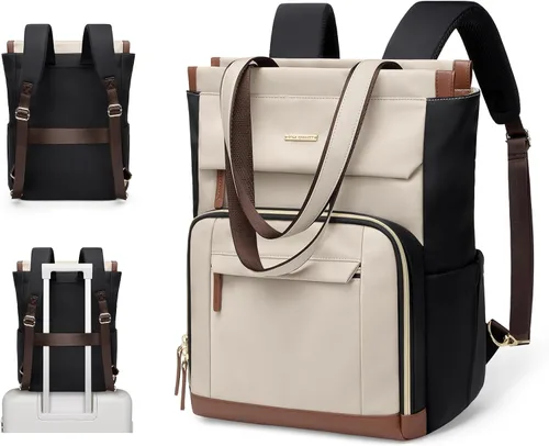 Miniatura 10 de Mochila convertible para mujer, mochila de trabajo, bolso de viaje, mochila para laptop, bolsa de libros para universidad, enfermera, viaje