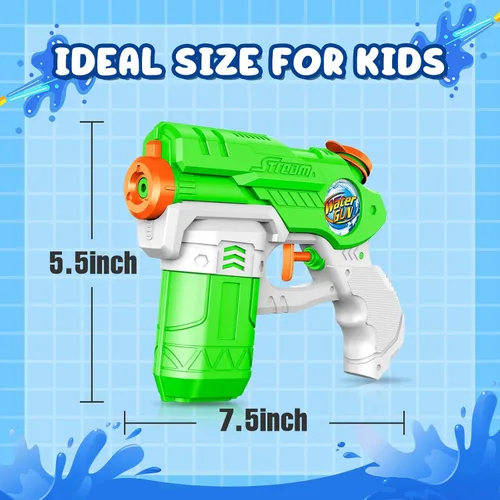 Miniatura 2 de Pistolas de agua para niños, paquete de 6 pistolas de chorro de agua de 220 CC de capacidad de 15 a 20 pies, pistola de agua para niños y niñas
