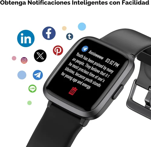 Miniatura 4 de LIVIKEY Reloj de seguimiento de actividad física con monitor de frecuencia cardíaca, rastreador de actividad con podómetro, monitor de sueño