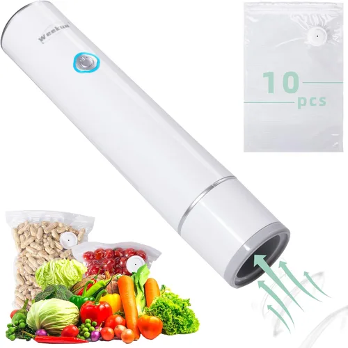 Sellador al vacío de mano para almacenamiento de alimentos, portátil y recargable, fácil operación automática con una sola mano, 1 sellador al vacío