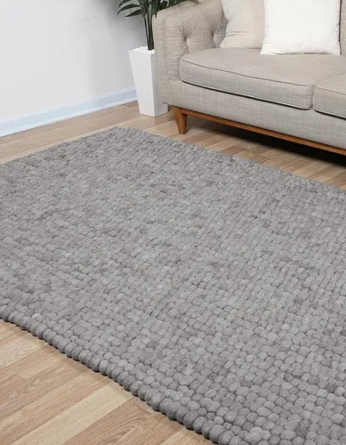 Miniatura 5 de Unique Loom Colección de Bolas de Felpa - Alfombra de área en forma de nube (2' redonda, color marfil)