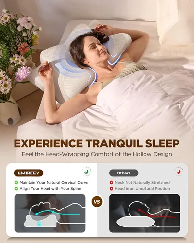 Miniatura 2 de Sleep Doctor - Almohada cervical para dormir, almohada ergonómica para dormir de lado, almohada ortopédica refrescante para aliviar el dolor, Azul