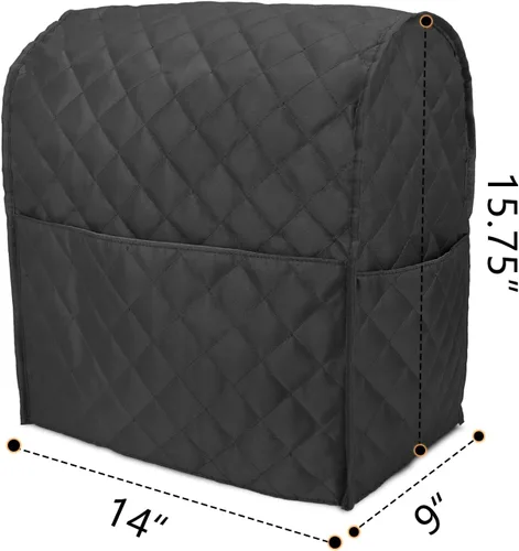 Miniatura 6 de Funda protectora Luxja compatible con batidora de pie de 4.5 y 5 cuartos de galón, funda de tela con bolsillos para batidora de pie y accesorios