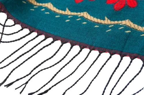 Miniatura 9 de Poncho con flecos, con estampado vintage, estilo retro, a la moda, para mujer. Capa, chal.