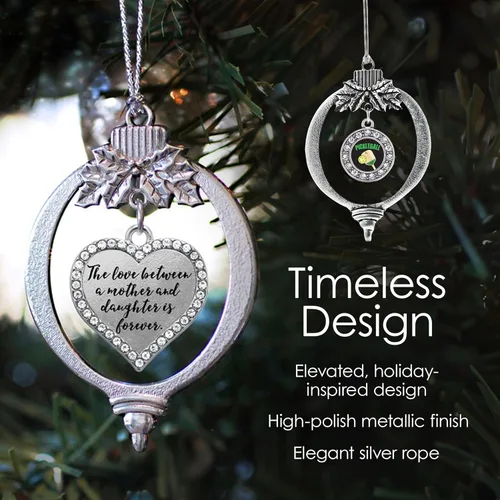 Miniatura 4 de Inspired Silver - Twin One - Adorno festivo de Navidad de plata - Adorno festivo de árbol de Navidad con dije de círculo y circonita cúbica