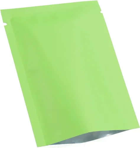 QQ Studio 100 PCS Bolsas de Papel de Aluminio Mylar Metálico con Parte Superior Abierta Sellables (8x12cm(3.1x4.7"), 100x Verde)