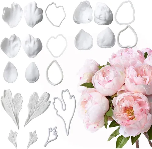 Miniatura 4 de Juego de moldes profesionales para fondant de flores, herramientas de decoración de pasteles de silicona reutilizables para hornear y manualidades