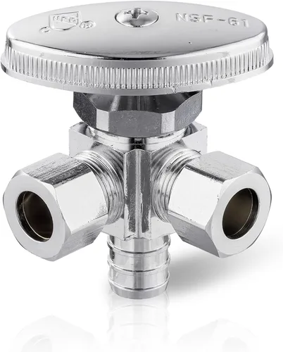 Miniatura 26 de EFIELD Válvula de parada angular de doble salida multigiro, entrada de tubo PEX-A de expansión de 1/2" F1960 x salida de compresión