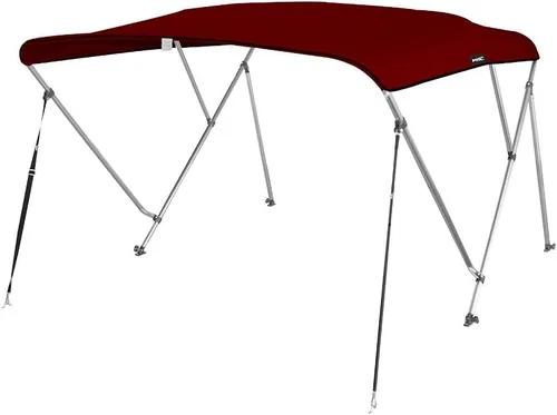 Miniatura 10 de MSC - Toldo superior de barco de 3 y 4 arcos, poliéster teñido en solución 600D, incluye 2 postes de soporte y 4 correas ajustables Verde bosque