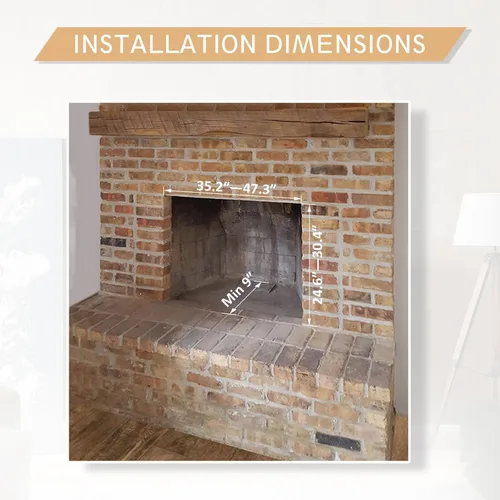 Miniatura 4 de LegendFlame Damon - Inserto de chimenea eléctrica de 28 pulgadas con kit de adornos, puerta de vidrio y pantalla de malla, calefactor de chimenea