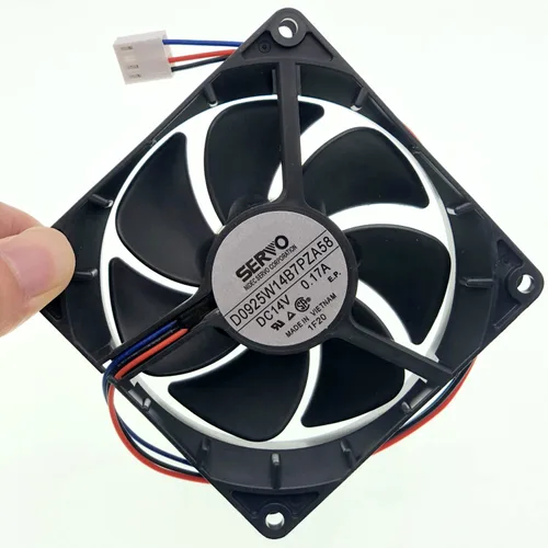 D0925W14B7PZA58 Ventilador de enfriamiento 14V 0.17A 92X92X25mm Ventilador de enfriamiento silencioso impermeable, ventilador IP55 de 3 hilos