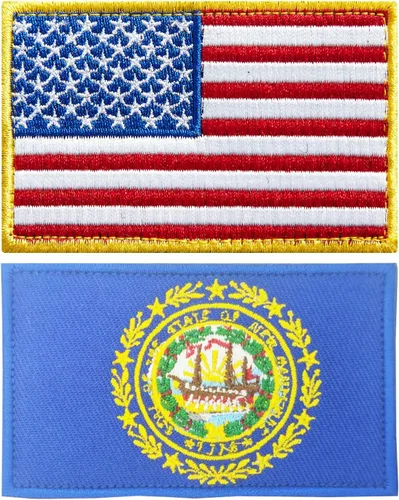 Miniatura 40 de stidsds Paquete de 2 parches de bandera estadounidense de Chicago de Estados Unidos, parches bordados, banderas de Estados Unidos, parche táctico