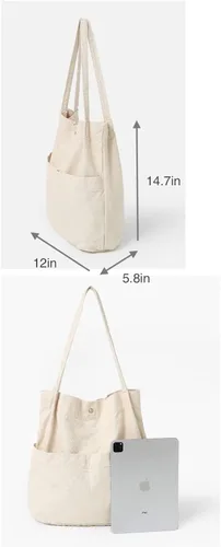 Miniatura 5 de Jeelow Bolso de lona con bolsillos para hombres y mujeres