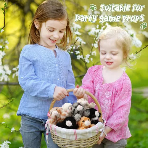 Miniatura 5 de Lenwen 10 piezas de animales de peluche de gato a granel, suaves y tiernos, gatitos surtidos para niños, regalo de cumpleaños, regalos de fiesta