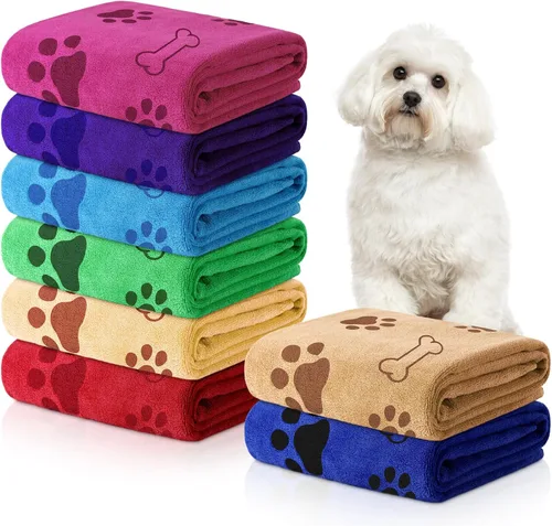 Chumia 8 piezas toallas para perros para secar perros gatos toallas para mascotas al por mayor cachorros microfibra secado rápido pata baño