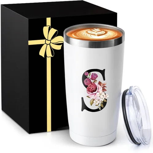 Miniatura 19 de Taza de café aislada de 20 onzas con tapa de acero inoxidable a prueba de derrames y fugas, pesada, grande, reutilizable, térmica, para viajes