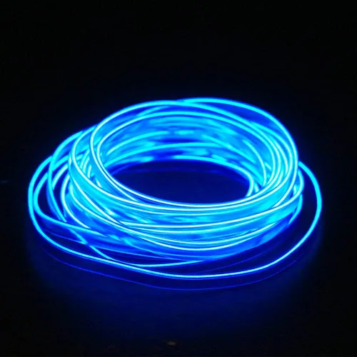 Miniatura 2 de Luces de cable EL para el interior del coche, luz de panel azul neón de 16 pies/5 m, tira de luz LED para coche, USB 5V, decoración
