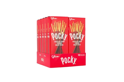 Miniatura 4 de Glico Pocky, palitos de galletas cubiertos de crema de fresa, 9 paquetes individuales, bolsa de 3.81 onzas, caja de exhibición de 5