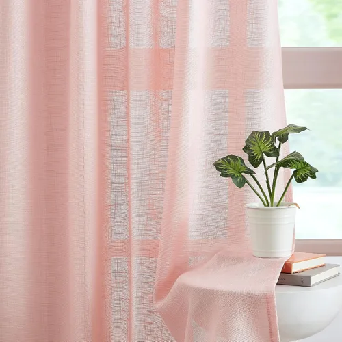 Miniatura 9 de FMFUNCTEX Paneles de luz lateral gris de 40 pulgadas de largo, con textura de lino corto, cortinas semitransparentes para puerta francesa