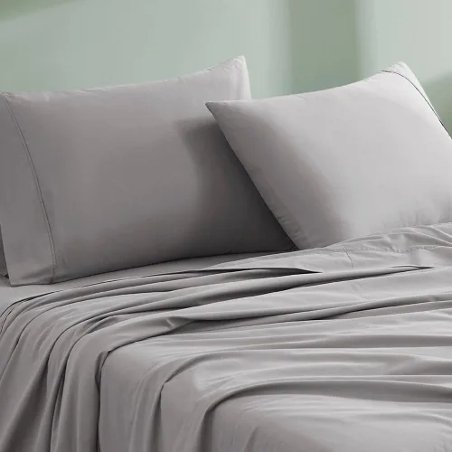 Miniatura 14 de Linen Closet Juego de 4 piezas de sábanas de 100% algodón orgánico tamaño completo, tejido de percal, crujiente, fresco, suave y duradero, sábanas