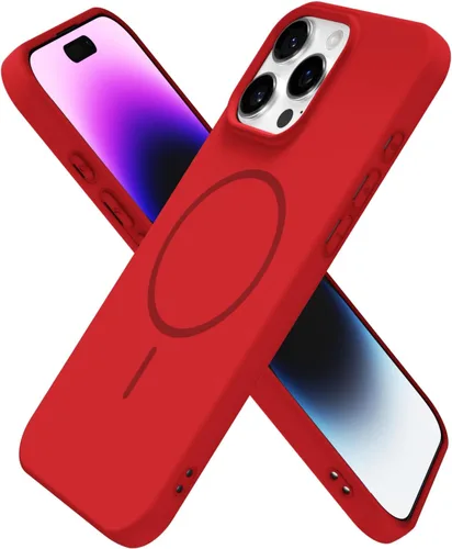 Miniatura 232 de oakxco Funda de silicona Mag Safe para iPhone 17 Pro Max, funda magnética delgada y fina compatible con carga inalámbrica MagSafe, bonita funda Negro