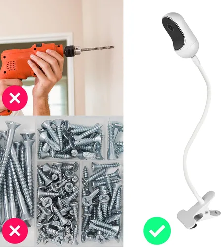 Miniatura 4 de Soporte para monitor de bebé con cuello de cisne para Motorola, Owlet, VAVA, Arlo Baby Monitor y la mayoría de cámaras de seguridad universales