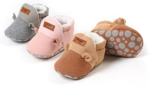 Miniatura 7 de LAFEGEN Botines de bebé para niños y niñas con forro suave, agarre antideslizante, calcetines para recién nacidos, zapatos de cuna para primeros