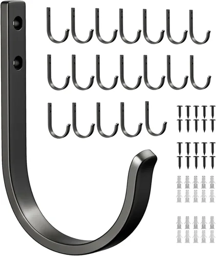Miniatura 13 de Paquete de 10 Ganchos de Pared para Colgar Toalla/Abrigo - Colgador de Metal de 22LB con Tornillo para Montaje en Pared, para Exteriores, Armario