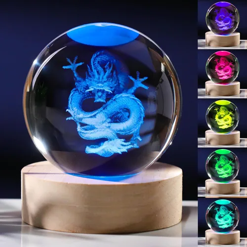 Miniatura 15 de Regalos de ajolote 3D para mujer, bola de cristal de 2.362 in, figuras de ajolote, decoración de animales de cristal, artículos de animales