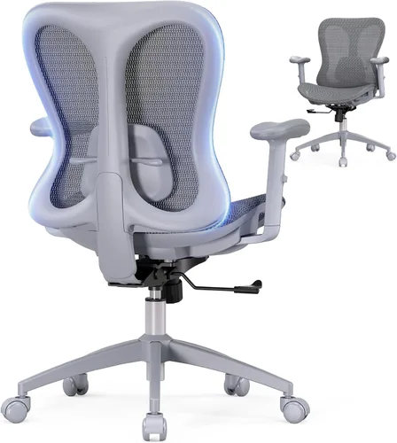 Miniatura 12 de amseatec Silla ergonómica de escritorio de oficina, cómoda silla de juegos para computadora, respaldo y asiento de malla transpirable, reposabrazos