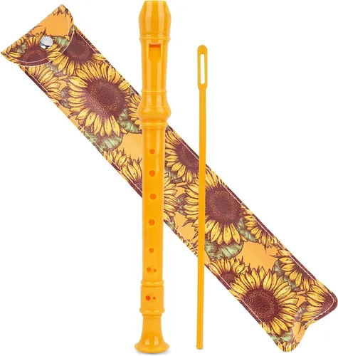 Miniatura 37 de Flauta para principiantes, niños y adultos, 8 agujeros, soprano, flauta de música con varilla de limpieza y funda de cuero para estudiantes