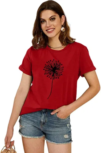 Miniatura 2 de Cicy Bell - Camiseta de manga corta para mujer, de verano, estampada con lindo gráfico de diente de león