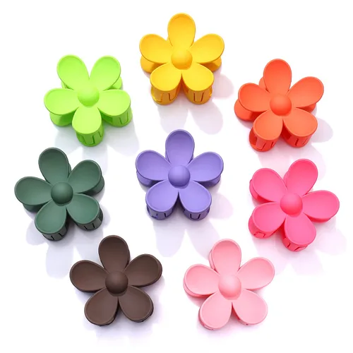 Miniatura 5 de 8 pinzas de acrílico para el cabello para mujer, antideslizantes, en forma de flores pastel, pasadores de agarre fuerte, abrazadera de mandíbula
