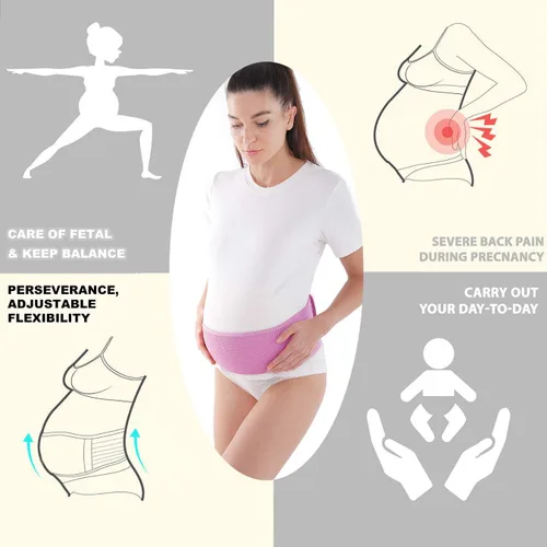 Miniatura 11 de SIYWINA Cinturón de maternidad Cinturón de apoyo para embarazo, banda de apoyo abdominal, correa de apoyo abdominal para el vientre y la espalda