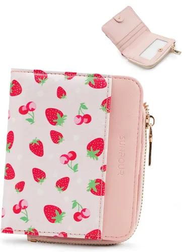 Miniatura 13 de Billeteras pequeñas y plegables para mujer, mini-cartera RFID para mujer, tarjetero delgado con bolsillo con cremallera para monedas y 2 ventanas