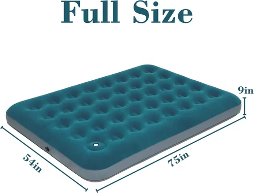 Miniatura 6 de Colchón de aire de camping de tamaño completo con bomba de pie incorporada, cama inflable inflable colchón colchón para dormir