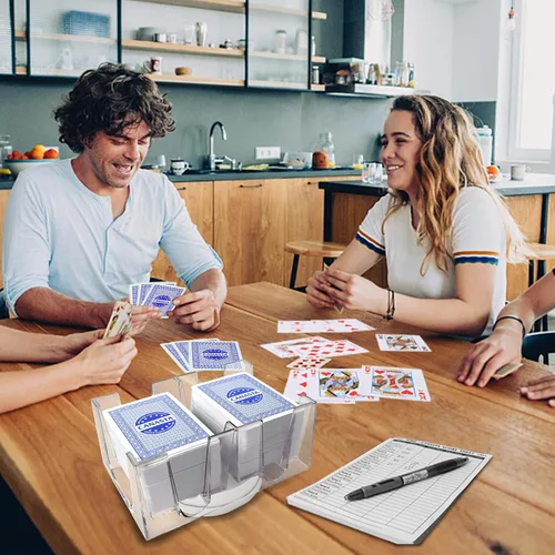 Miniatura 7 de GSE Games & Sports Expert Juego de cartas Canasta, incluye 6 cartas de juego Canasta con valores de puntos, una bandeja de cartas giratoria y 100