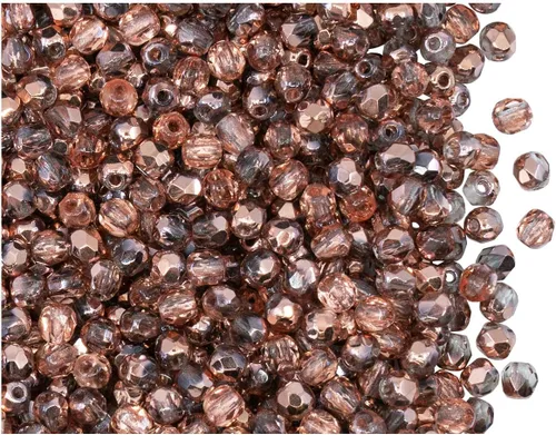 Miniatura 5 de 600 cuentas checo pulido fuego facetado perlas redondas 0.118 in 1/2 masa, cristal cobre arco iris