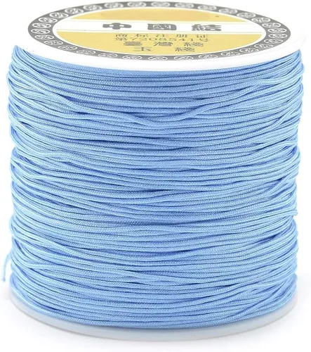 Miniatura 23 de Pandahall - Cordón de nailon para joyería de 109 yardas, cuerda de anudación china de hilo de macramé para joyería Kumihimo (vara dorada)