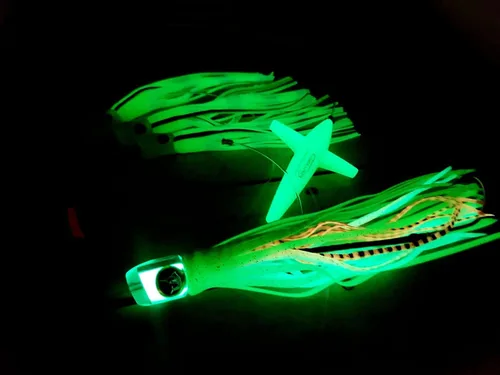 Miniatura 2 de Lobo Lures #200 LUMO Bigeye Super Glow Slayer - Cadena de margaritas mágicas pelágicas, marlin y atún, señuelo de arrastre de uretano fabricado