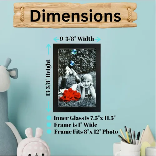 Miniatura 2 de Tasse Verre Portarretratos de 8 x 12 pulgadas (paquete de 2) – Cubierta frontal de vidrio de alta definición – Muestra un marco de fotos de 8 x 12
