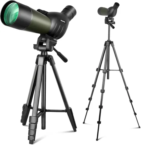 25-75x60 Mira de Observación con Trípode de 64 Pulgadas, Bolsa de Transporte - Miras de Observación de Visión Clara en Baja Luz - Miras de