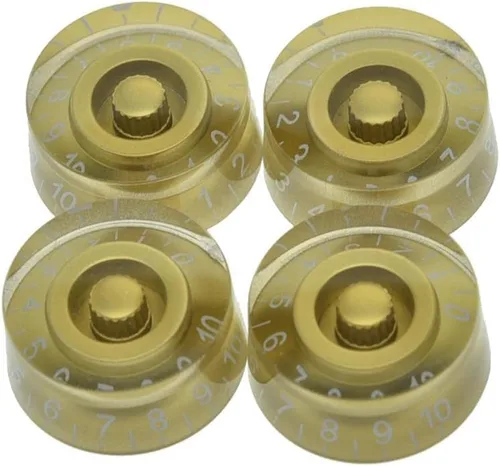 Miniatura 13 de KAISH Juego de 4 perillas de control de velocidad de guitarra de color ámbar, compatible con guitarra LP
