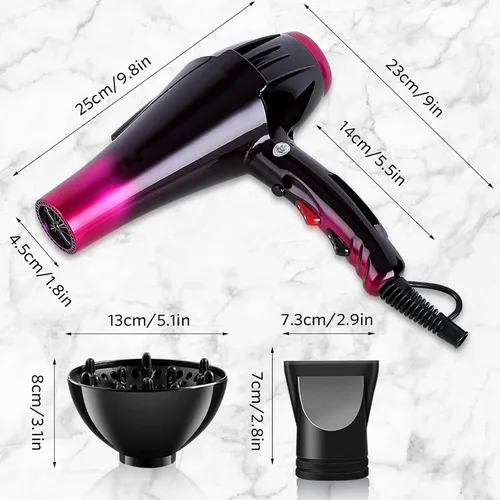 Miniatura 2 de Secador de pelo profesional Secador iónico de 3500 W, potente secador de pelo de salón de belleza, turmalina de cerámica, secado rápido