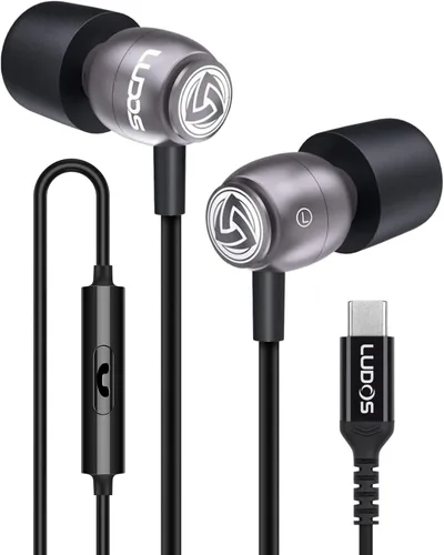 Miniatura 26 de Auriculares con cable Ludos Clamor, auriculares intraaurales, 5 años de garantía, auriculares con micrófono, auriculares con aislamiento de ruido