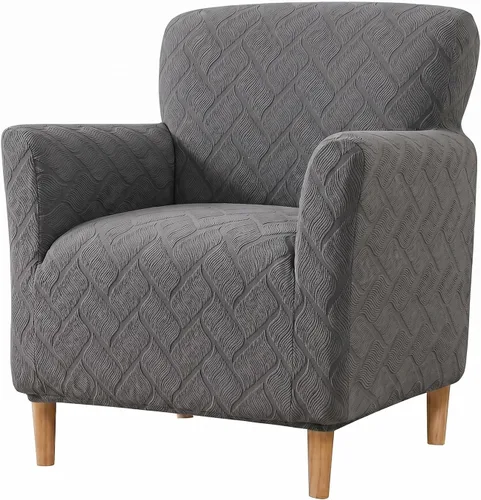 Miniatura 18 de LiveGo - Funda elástica para sillón de mediados de siglo moderno de 1 pieza, fundas de acento de jacquard para silla con brazos, fundas impermeables